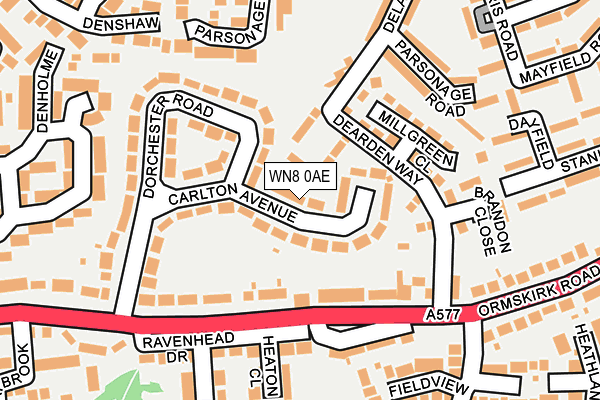 WN8 0AE map - OS OpenMap – Local (Ordnance Survey)