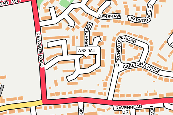 WN8 0AU map - OS OpenMap – Local (Ordnance Survey)