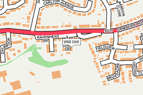 WN8 0AW map - OS OpenMap – Local (Ordnance Survey)