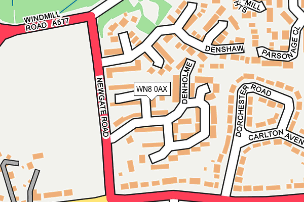 WN8 0AX map - OS OpenMap – Local (Ordnance Survey)