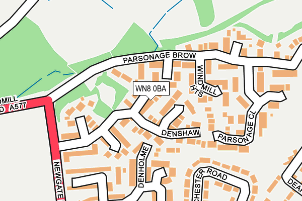 WN8 0BA map - OS OpenMap – Local (Ordnance Survey)