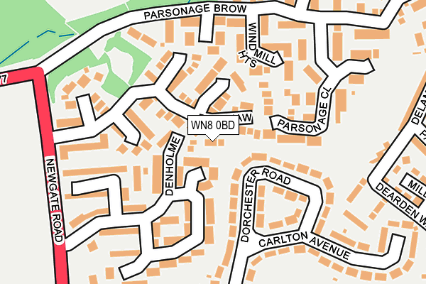 WN8 0BD map - OS OpenMap – Local (Ordnance Survey)