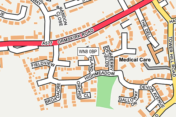 WN8 0BP map - OS OpenMap – Local (Ordnance Survey)