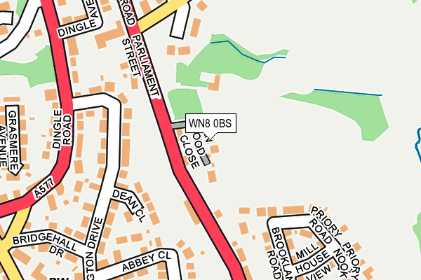 WN8 0BS map - OS OpenMap – Local (Ordnance Survey)