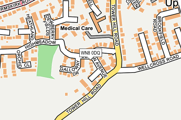 WN8 0DQ map - OS OpenMap – Local (Ordnance Survey)