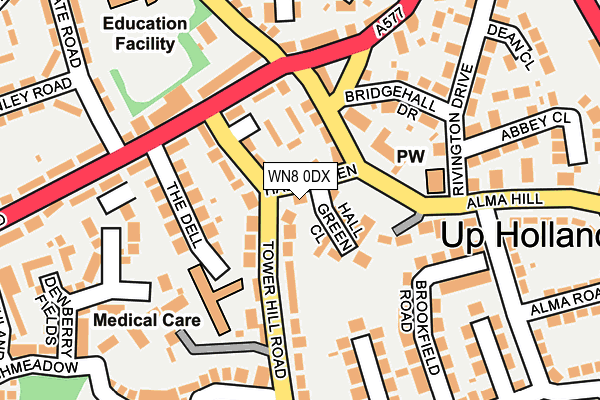 WN8 0DX map - OS OpenMap – Local (Ordnance Survey)