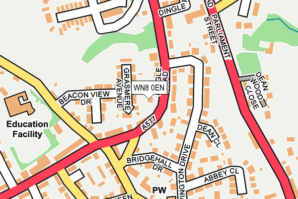 WN8 0EN map - OS OpenMap – Local (Ordnance Survey)