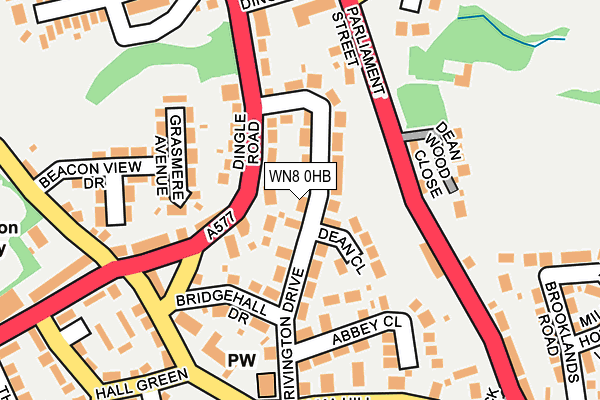 WN8 0HB map - OS OpenMap – Local (Ordnance Survey)