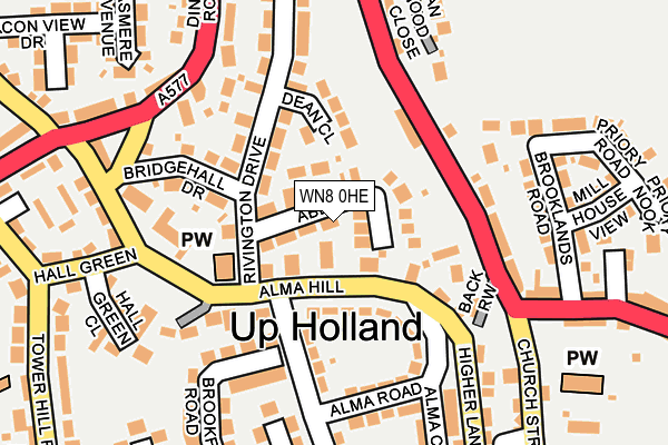 WN8 0HE map - OS OpenMap – Local (Ordnance Survey)