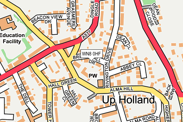 WN8 0HF map - OS OpenMap – Local (Ordnance Survey)