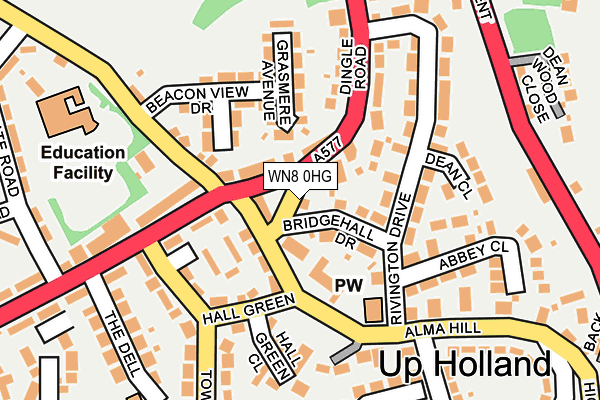 WN8 0HG map - OS OpenMap – Local (Ordnance Survey)