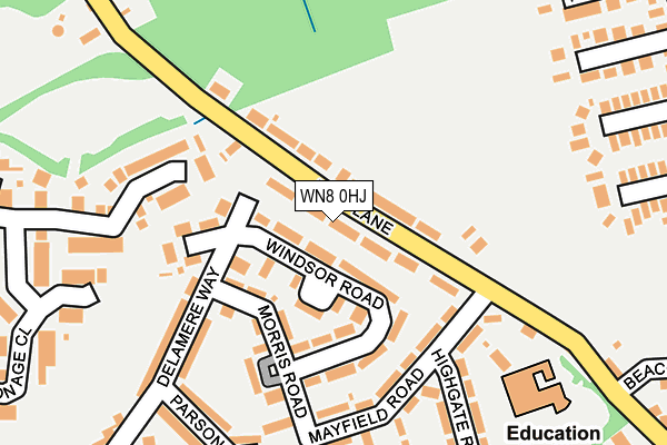 WN8 0HJ map - OS OpenMap – Local (Ordnance Survey)