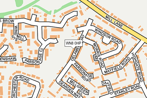 WN8 0HP map - OS OpenMap – Local (Ordnance Survey)