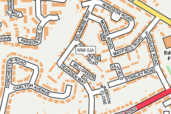 WN8 0JA map - OS OpenMap – Local (Ordnance Survey)