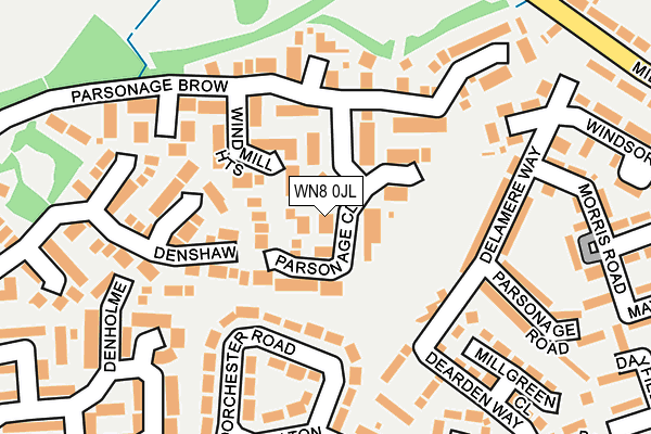 WN8 0JL map - OS OpenMap – Local (Ordnance Survey)