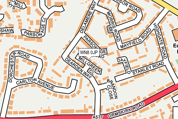 WN8 0JP map - OS OpenMap – Local (Ordnance Survey)