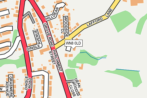 WN8 0LD map - OS OpenMap – Local (Ordnance Survey)