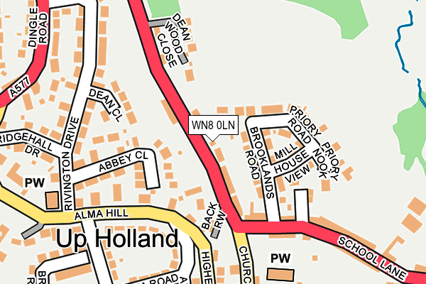 WN8 0LN map - OS OpenMap – Local (Ordnance Survey)