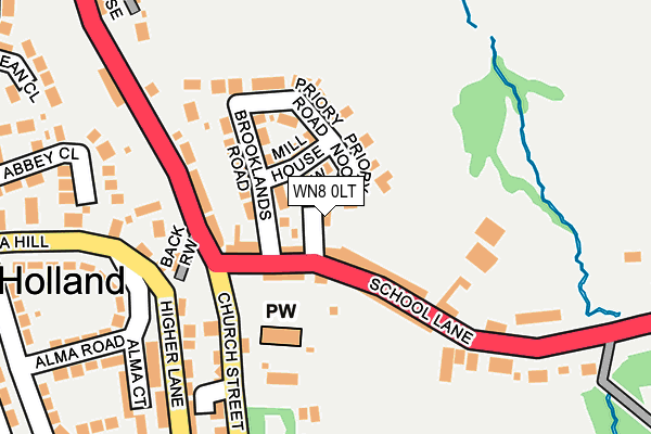 WN8 0LT map - OS OpenMap – Local (Ordnance Survey)
