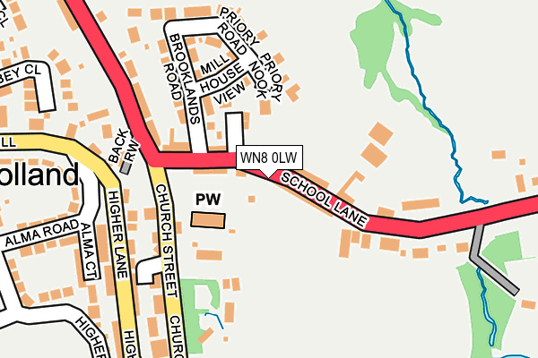 WN8 0LW map - OS OpenMap – Local (Ordnance Survey)