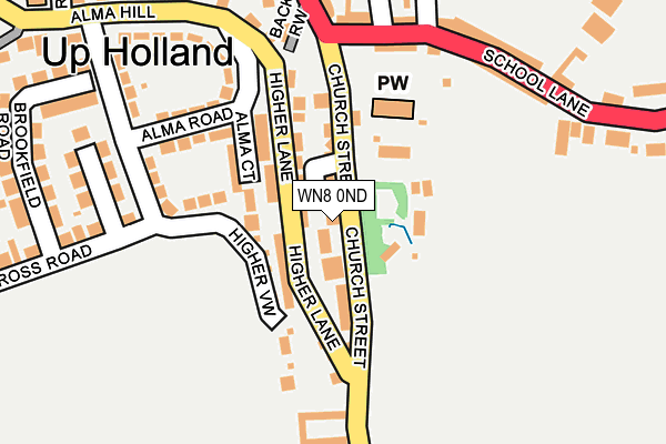 WN8 0ND map - OS OpenMap – Local (Ordnance Survey)