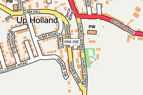 WN8 0NE map - OS OpenMap – Local (Ordnance Survey)