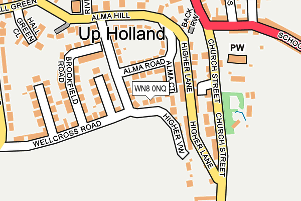 WN8 0NQ map - OS OpenMap – Local (Ordnance Survey)