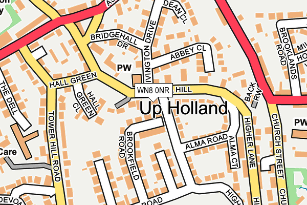WN8 0NR map - OS OpenMap – Local (Ordnance Survey)