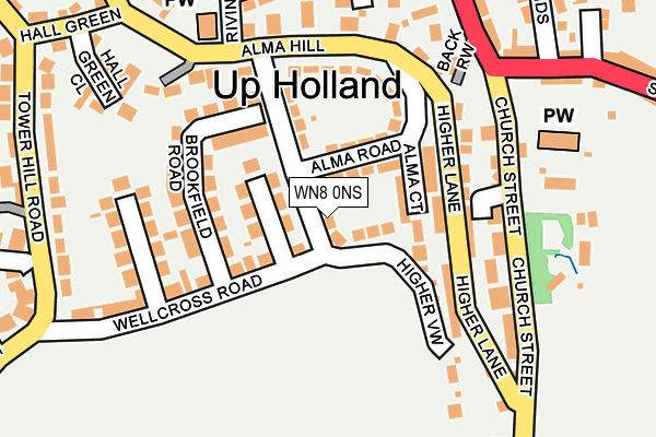 WN8 0NS map - OS OpenMap – Local (Ordnance Survey)