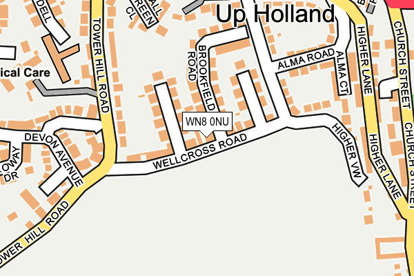 WN8 0NU map - OS OpenMap – Local (Ordnance Survey)