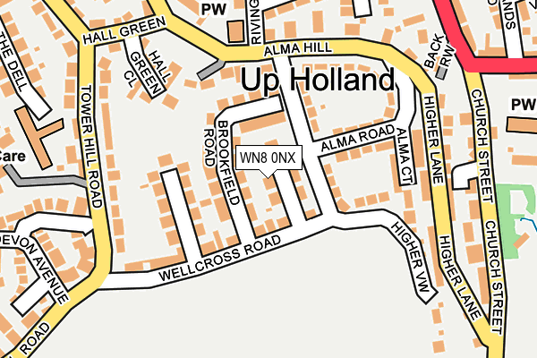 WN8 0NX map - OS OpenMap – Local (Ordnance Survey)
