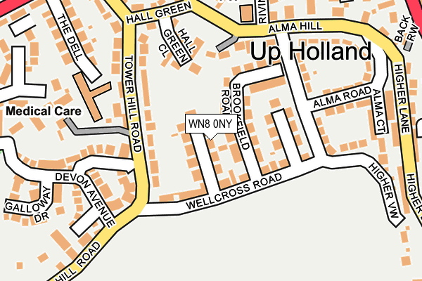 WN8 0NY map - OS OpenMap – Local (Ordnance Survey)