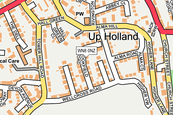 WN8 0NZ map - OS OpenMap – Local (Ordnance Survey)