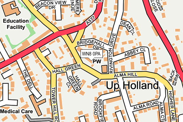 WN8 0PA map - OS OpenMap – Local (Ordnance Survey)