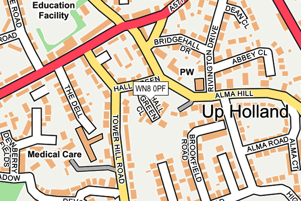 WN8 0PF map - OS OpenMap – Local (Ordnance Survey)