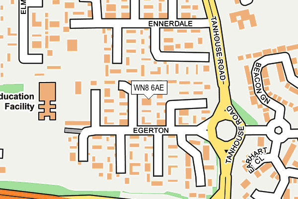 WN8 6AE map - OS OpenMap – Local (Ordnance Survey)