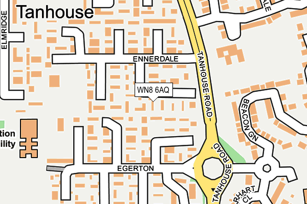 WN8 6AQ map - OS OpenMap – Local (Ordnance Survey)