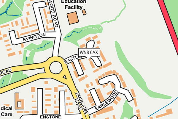 WN8 6AX map - OS OpenMap – Local (Ordnance Survey)