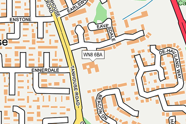 WN8 6BA map - OS OpenMap – Local (Ordnance Survey)