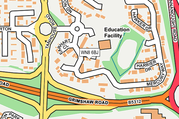 WN8 6BJ map - OS OpenMap – Local (Ordnance Survey)