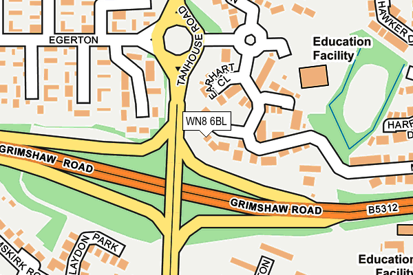 WN8 6BL map - OS OpenMap – Local (Ordnance Survey)