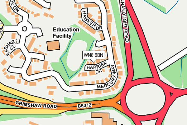 WN8 6BN map - OS OpenMap – Local (Ordnance Survey)