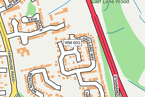 WN8 6DG map - OS OpenMap – Local (Ordnance Survey)