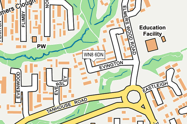 WN8 6DN map - OS OpenMap – Local (Ordnance Survey)