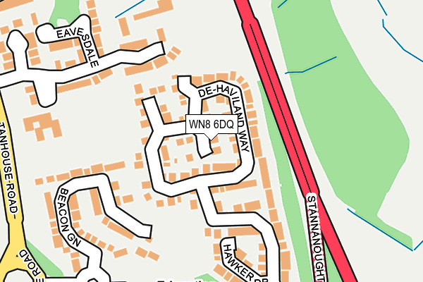 WN8 6DQ map - OS OpenMap – Local (Ordnance Survey)