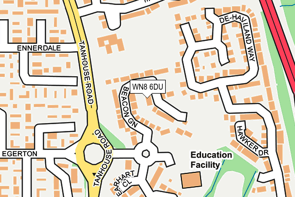 WN8 6DU map - OS OpenMap – Local (Ordnance Survey)