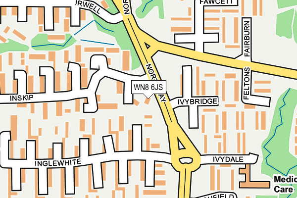 WN8 6JS map - OS OpenMap – Local (Ordnance Survey)