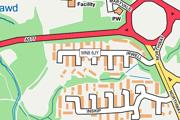 WN8 6JY map - OS OpenMap – Local (Ordnance Survey)