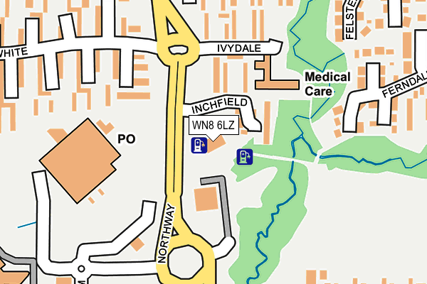 WN8 6LZ map - OS OpenMap – Local (Ordnance Survey)