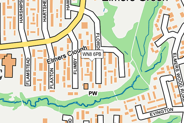 WN8 6PB map - OS OpenMap – Local (Ordnance Survey)